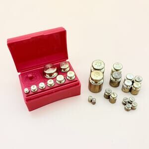 Ohaus Scale Weight Set Brass Gram Calibration Weights 3 Sets Box Vintage USA
